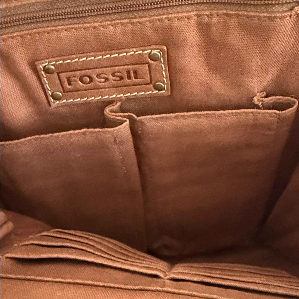 Fossil, vintage Brown Leather Crossbody Bag - Picture 5 of 10
